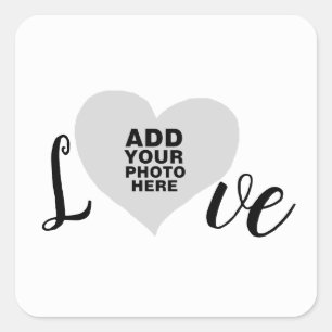 love heart frame with special photo square sticker