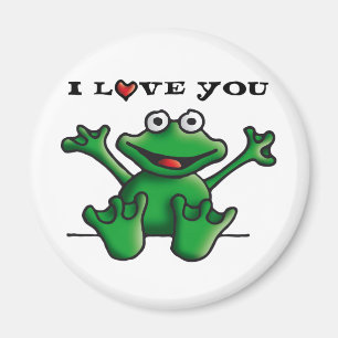 love heart frog magnet