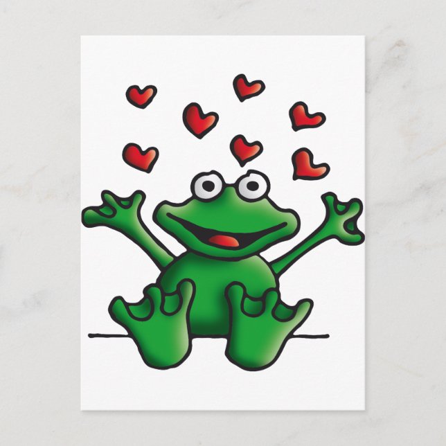 love heart frog postcard (Front)