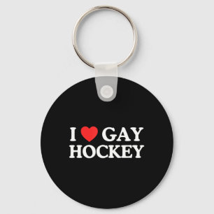 Love Heart Gay Hockey Unhinged Gay Pride Parade Key Ring