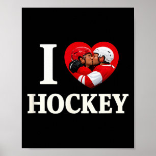 Love Heart Gay Hockey Unhinged Gay Pride Parade Poster
