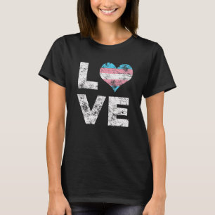 Love Heart Gay Transgender Flag Community Pride Tr T-Shirt