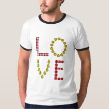 Love Heart Gemstone Yellow Red T-Shirt