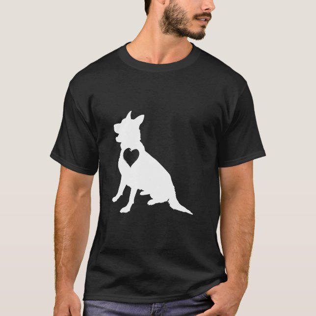 Love Heart German Shepherd T-Shirt (Front)