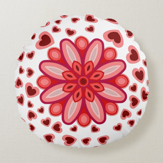 LOVE HEART  GIFT ROUND CUSHION (Front)