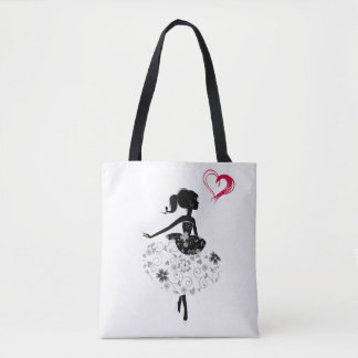 Love Heart Girl Tote Bag