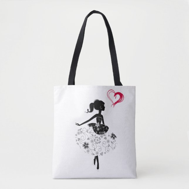 Love Heart Girl Tote Bag (Front)