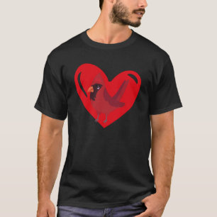 Love Heart Graphic Valentine's Day Cardinal Boys K T-Shirt