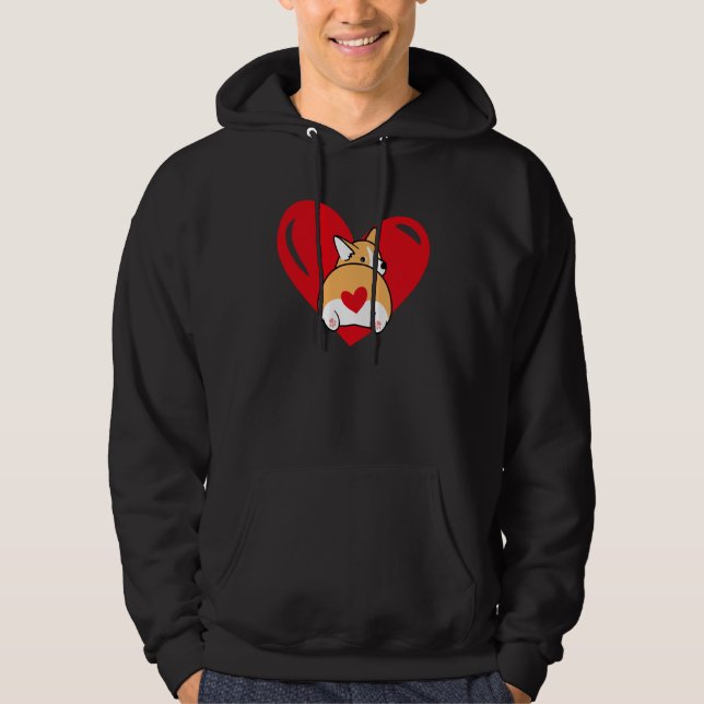 Love Heart Graphic Valentine's Day Corgis Boys Kid Hoodie (Front)