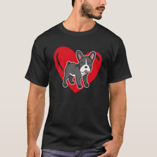 Love Heart Graphic Valentine's Day French Bulldog T-Shirt