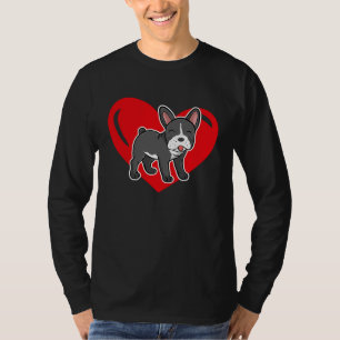 Love Heart Graphic Valentine's Day French Bulldog T-Shirt