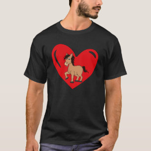 Love Heart Graphic Valentine's Day Horse Boys Kids T-Shirt
