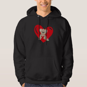 Love Heart Graphic Valentine's Day Koala Boys Kids Hoodie