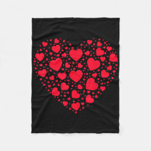 Love Heart Graphic Valentine's Day Womens Girls Bo Fleece Blanket