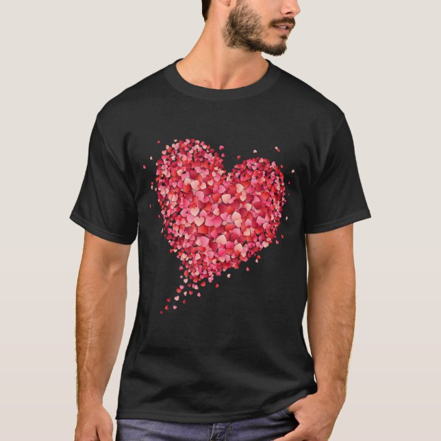 Love Heart Graphic Valentine'S Day Womens Girls Bo T-Shirt (Front)