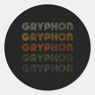 Love Heart Gryphon Tee Grunge Vintage Style Black  Classic Round Sticker