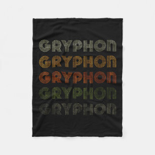 Love Heart Gryphon Tee Grunge Vintage Style Black Fleece Blanket