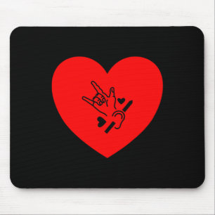 Love Heart Hand sign language hearing loss awarene Mouse Mat