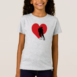 Love Heart Hockey Girls T-Shirt