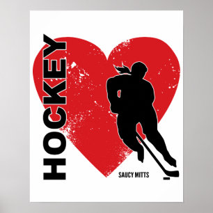 Love Heart Hockey Poster