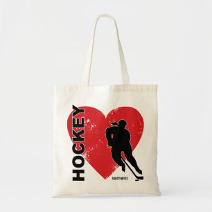 Love Heart Hockey Women's Tote Bag
