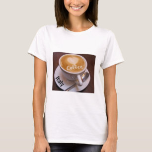 Love Heart Italy Cappuccino Coffee Cup Mug T-shirt