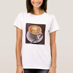 Love Heart Italy Cappuccino Coffee Cup Mug T-shirt