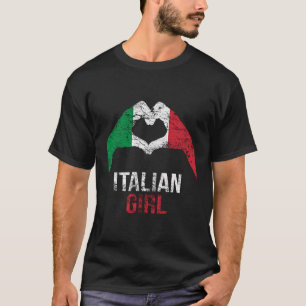 Love Heart Italy Flag Proud Vintage Italian Woman T-Shirt
