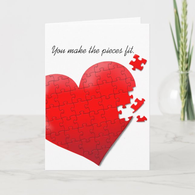 love heart jigsaw puzzle card (Front)