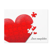 love heart jigsaw puzzle postcard