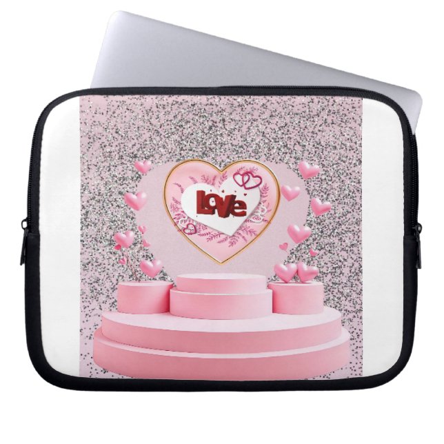 Love heart  laptop sleeve (Front)