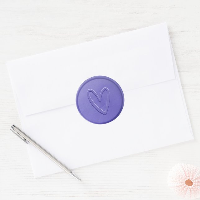 Love Heart Lavender Wax Seal Sticker (Envelope)