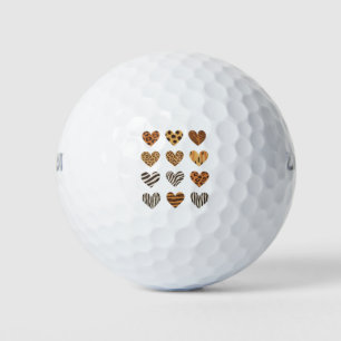 Love Heart Leopard Cute Valentine's Day Golf Balls