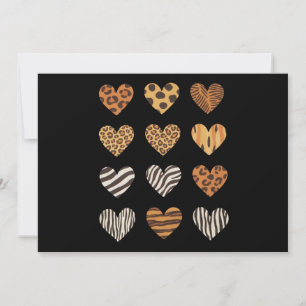 Love Heart Leopard Cute Valentine's Day  Holiday Card