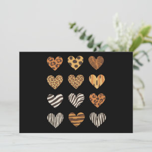 Love Heart Leopard Cute Valentine's Day  Invitation