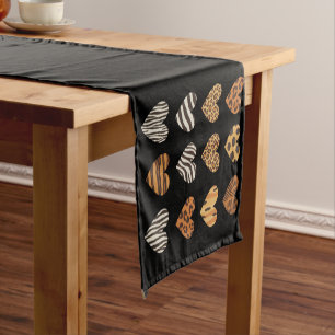 Love Heart Leopard Cute Valentine's Day  Short Table Runner