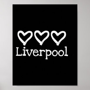 Love Heart Liverpool England 3 Rustic English Hear Poster