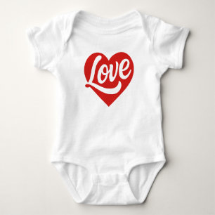 Love Heart Logo – Red Romantic Symbol  Baby Bodysuit