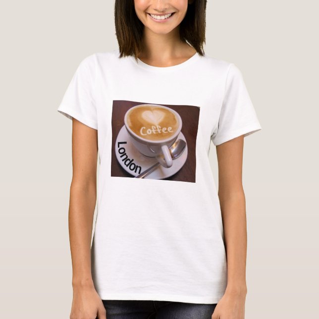 Love Heart London Cappuccino Coffee Cup Mug Tshirt (Front)
