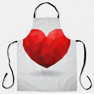 Love heart low poly valentine apron