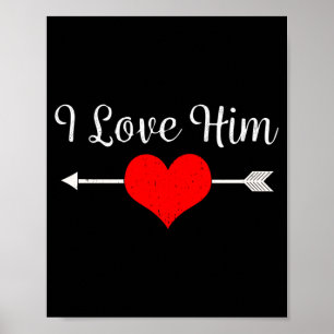 Love Heart Matching Couple Valentines Day Wedding Poster