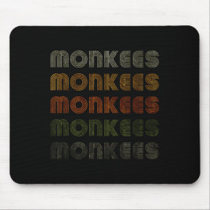 Love Heart Monkees Tee Grunge Vintage Style Black Mouse Mat