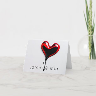 love heart monogram name simple modern minimal thank you card