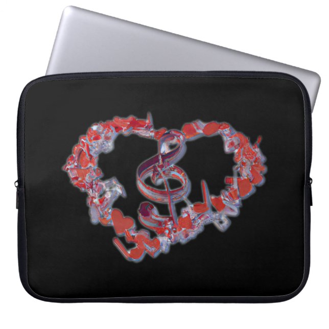 Love Heart Music Symbol  Laptop Sleeve (Front)