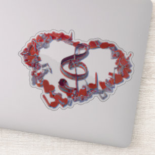 Love Heart Music Symbol Sticker: Your Soundtrack, 