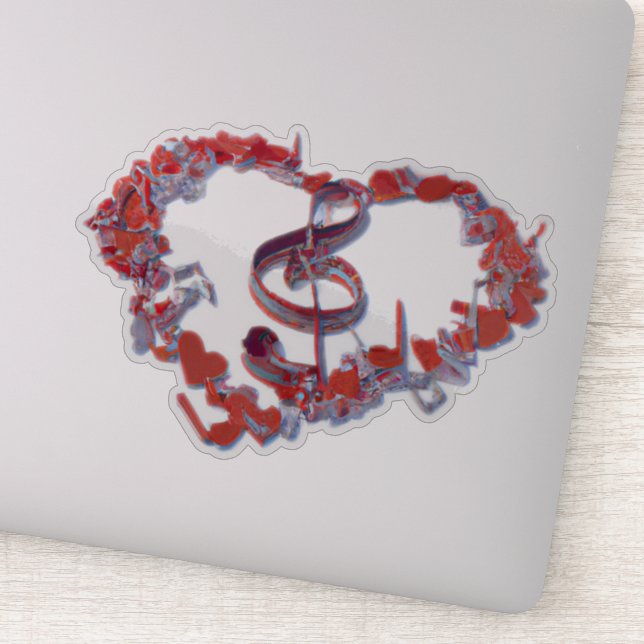 Love Heart Music Symbol Sticker: Your Soundtrack,  (Detail)
