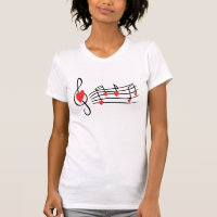 Love Heart Musical Notes t-shirt