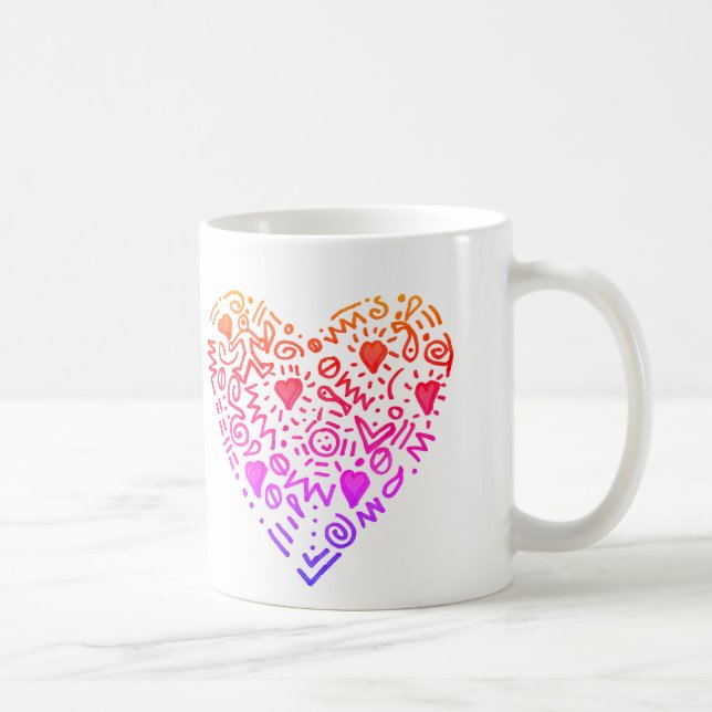 love heart ombre pink purple  coffee mug (Right)