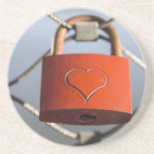 Love Heart Padlock Coaster