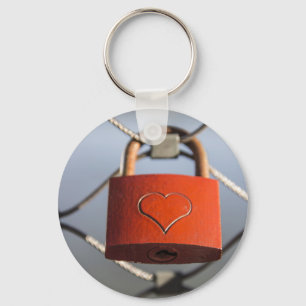 Love Heart Padlock Key Ring